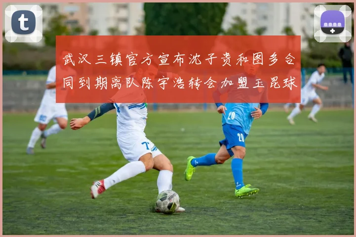 武汉三镇官方宣布沈子贵和图多合同到期离队陈宇浩转会加盟玉昆球队